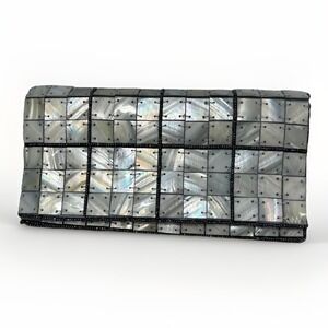 MOD by Design Handcraft Genuine Mother of Pearl Tiled Iridescent Evening Clutch